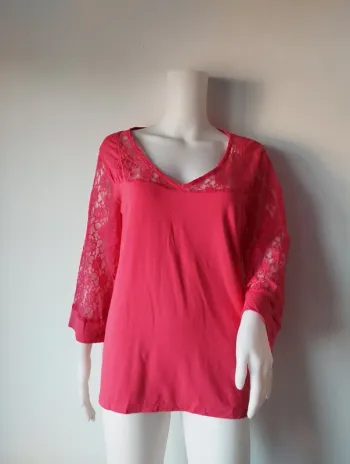 Blouse effet dentelle taille 42/44 rose Blancheporte