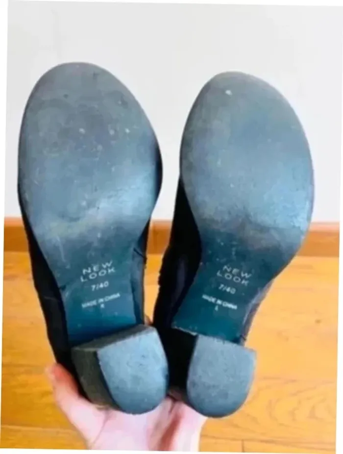 Sublime bottines chaussure à talon taille 40 neuf noir en cuir à bout rond new look shoes - photo numéro 6