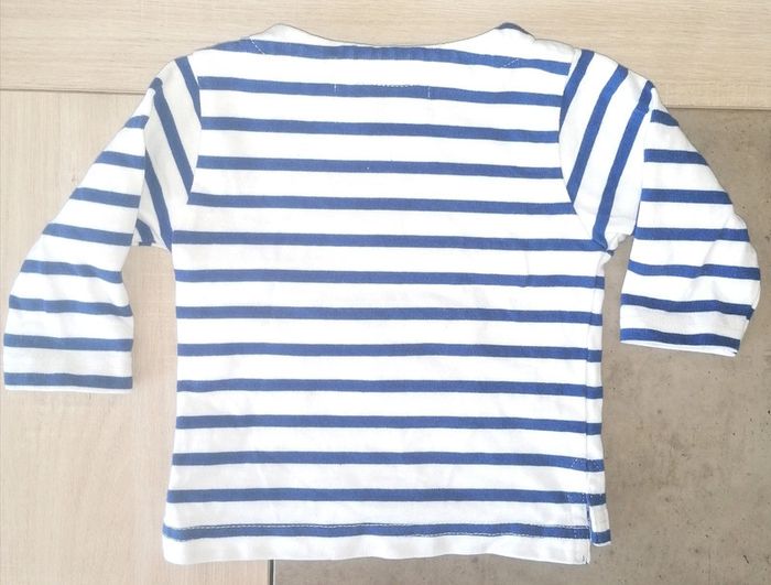 Haut manches longues marinière mixte / all'ocean / 6 mois 67cm - photo numéro 2