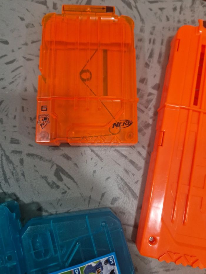 🎯 Lot 7 chargeurs pour balles Nerf / Xshot – orange & bleu - photo numéro 2