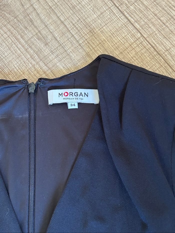 Robe noire drapée à manches longues Morgan taille 34 jamais portée - photo numéro 9