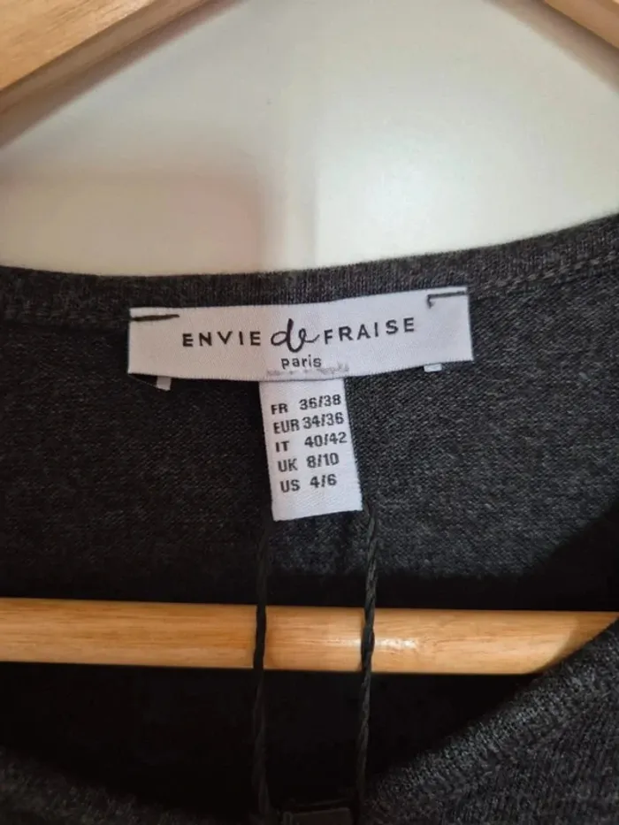 Robe grossesse gris pièce cuir  Envie de fraise Taille 36 38 M - photo numéro 4