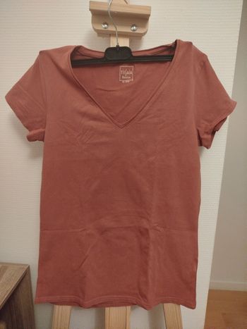 T-shirt marron crème