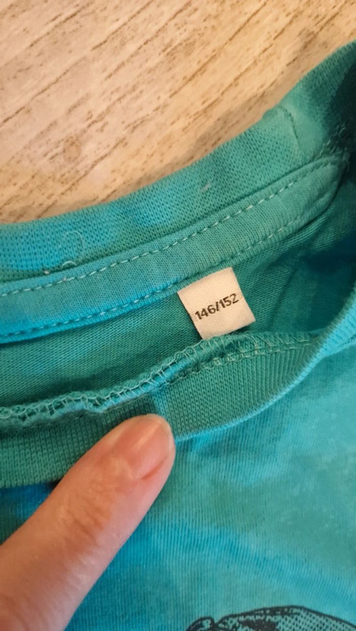 Tee shirt manches courtes turquoise skate Zeeman 🤖 11 /12 ans - photo numéro 2