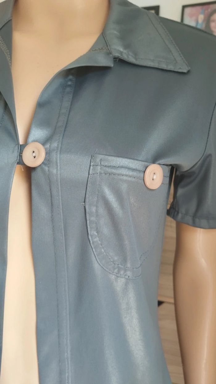 Top haut tunique gris femme taille 36 - photo numéro 7