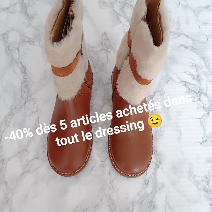 Eram bottines camel fourrure 34