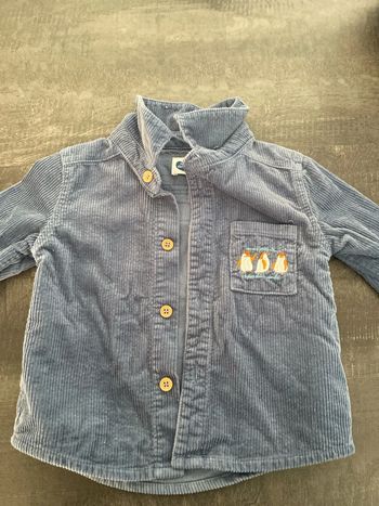 Chemise en velours garcon 12 mois