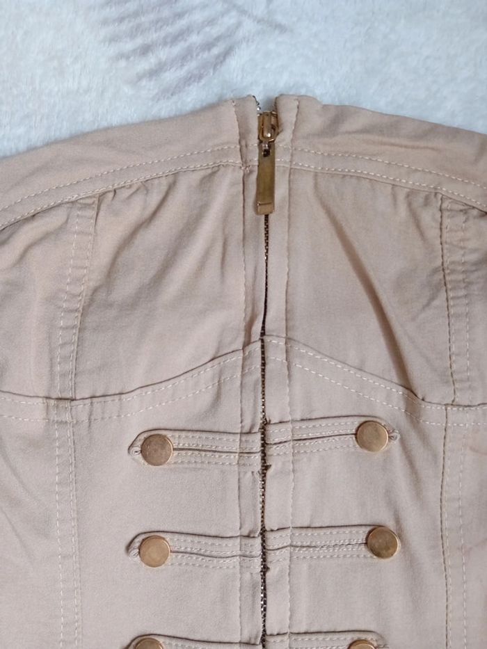 Robe Bustier Mini S/36 Beige - photo numéro 3