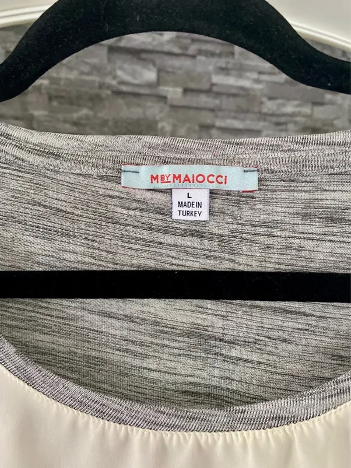 🩶🤍Sublime blouse fluide manches 3/4 M by Maiocci - Taille L🩶🤍 - photo numéro 3
