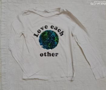 H&M haut t shirt manches longues sequins 10 ans