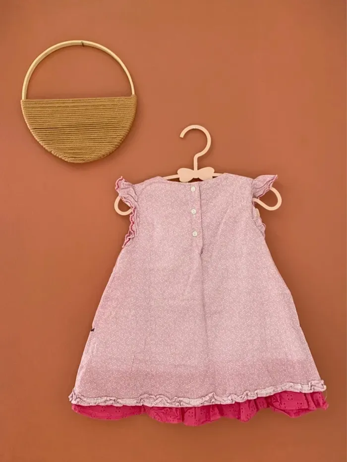 Robe fille rose - 12 mois tenue d’été - photo numéro 2