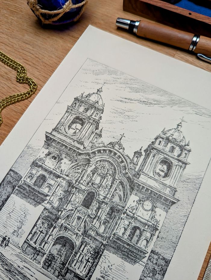 Imprimée en 1894, la cathédrale de Cuzco, Pérou. Original Vintage Authentique - photo numéro 7