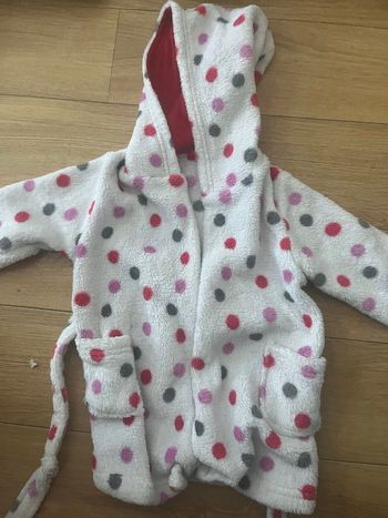 robe de chambre polaire à pois tissaia fille 3 ans douce et chaude