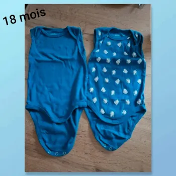 Gémo bodys bleu x2 18 mois