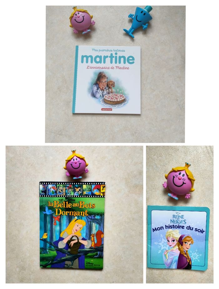 Lot de 3 livres enfants – Histoires du soir Disney & Martine (2–6 ans)