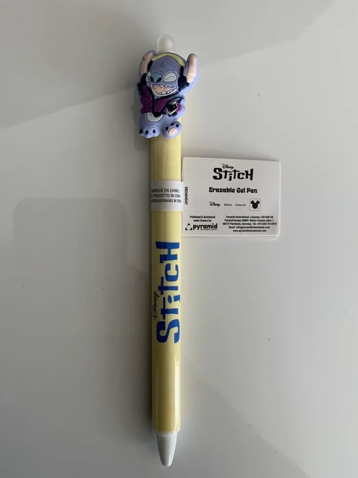 Stylo à gel effaçable Stitch (jaune)