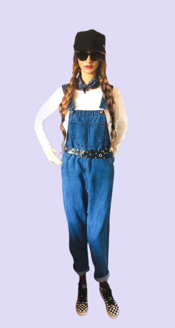 🔷Salopette longue en jean années 2000 Y2k denim dungarees overalls🔷 - photo numéro 10