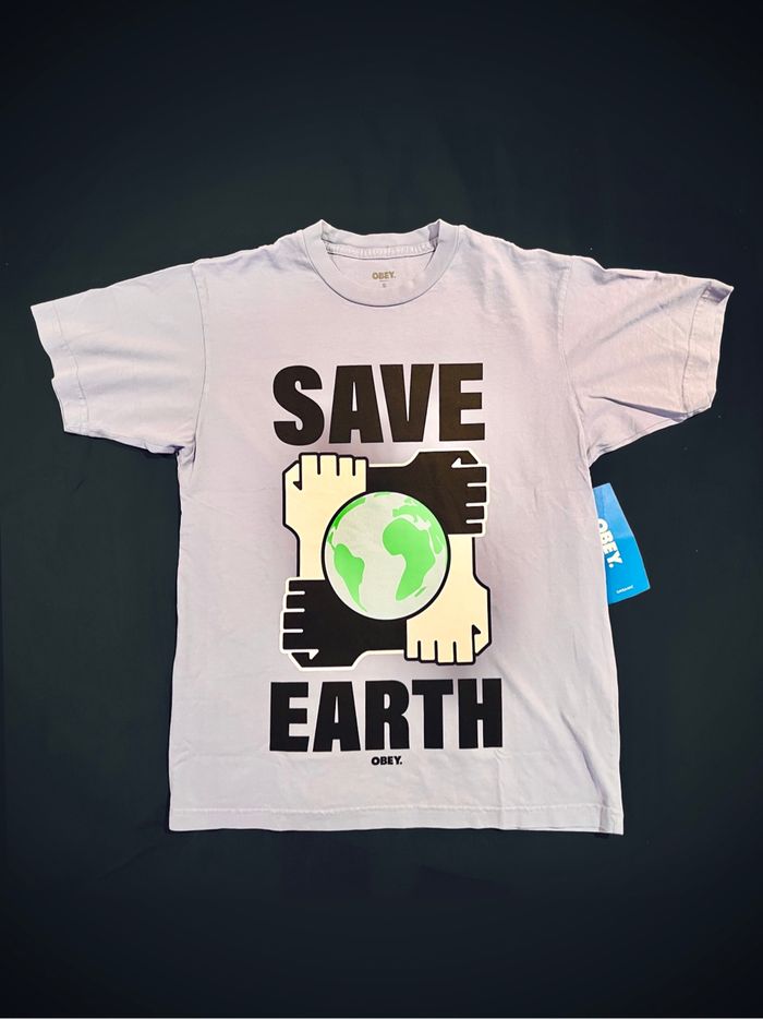T-Shirt Obey Save Earth Planet - Taille S Neuf