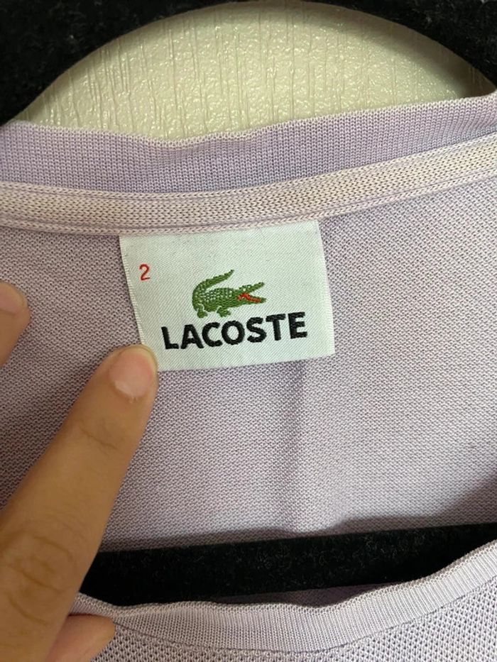 T-shirt Lacoste Vintage Lila Taille S Homme - photo numéro 4