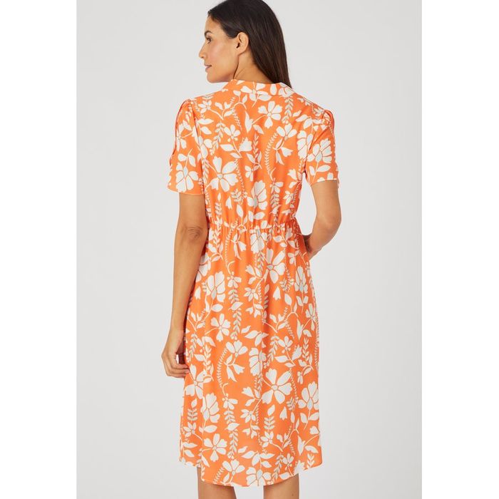 Robe crêpe reliéfé orange fleuri DAMART - taille 46 - couleur orange fleuri - photo numéro 4