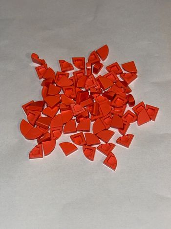 50 Lego, Tile, Round 1 x 1 Quarter, réf 25269 Coral