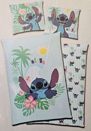 Parure de lit simple Stitch - 1 housse de couette + 1 taie d'oreiller - Polycoton