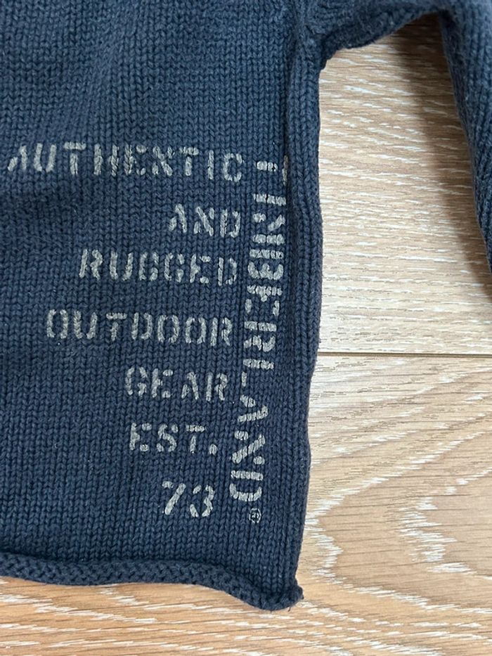 Pull bleu marine timberland coton - côtelé - taille 3 ans - photo numéro 2