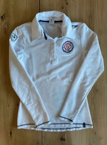Polo manches  longues Fouganza  – Blanc  – Taille  S  (36) Très bon état