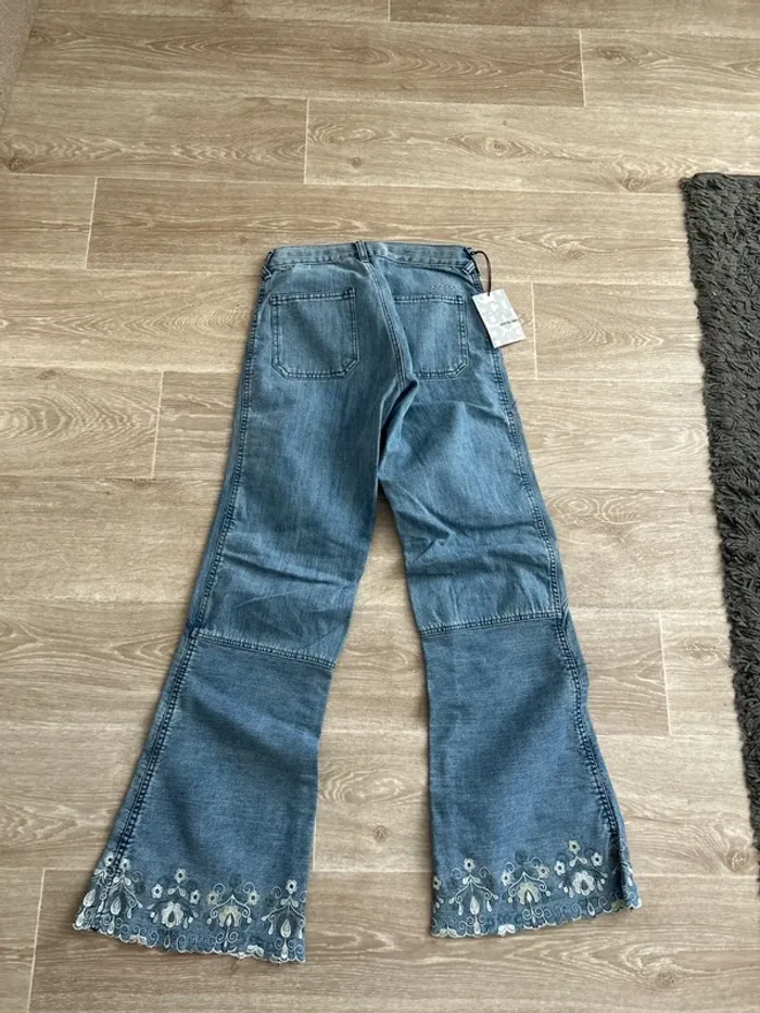 Jean School Rag pattes d'éléphant bleu clair bohème hippie Chic leg W27 - photo numéro 3