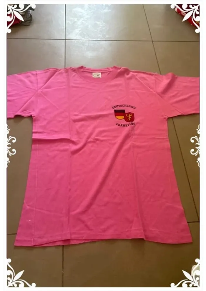 T-shirt vintage rose "Frankfurt - Deutschland" taille XL - Promodoro - photo numéro 2