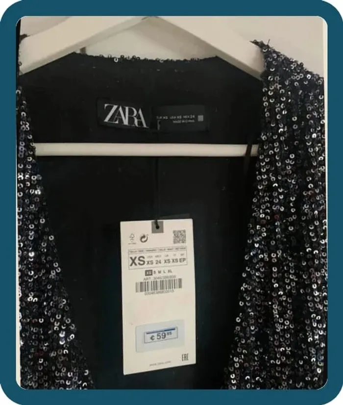 Blouse sequins cache-coeur Zara T/34 - photo numéro 9