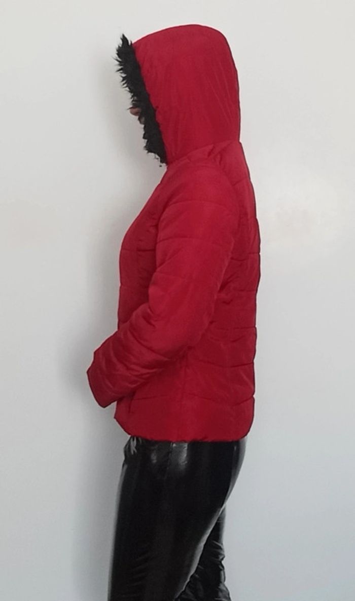 Doudoune rouge zippée à capuche taille 36 - photo numéro 6