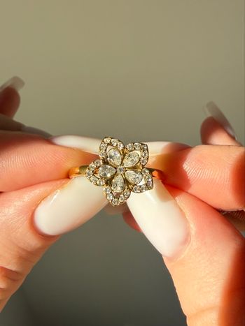 Bague acier inoxydable fleur 