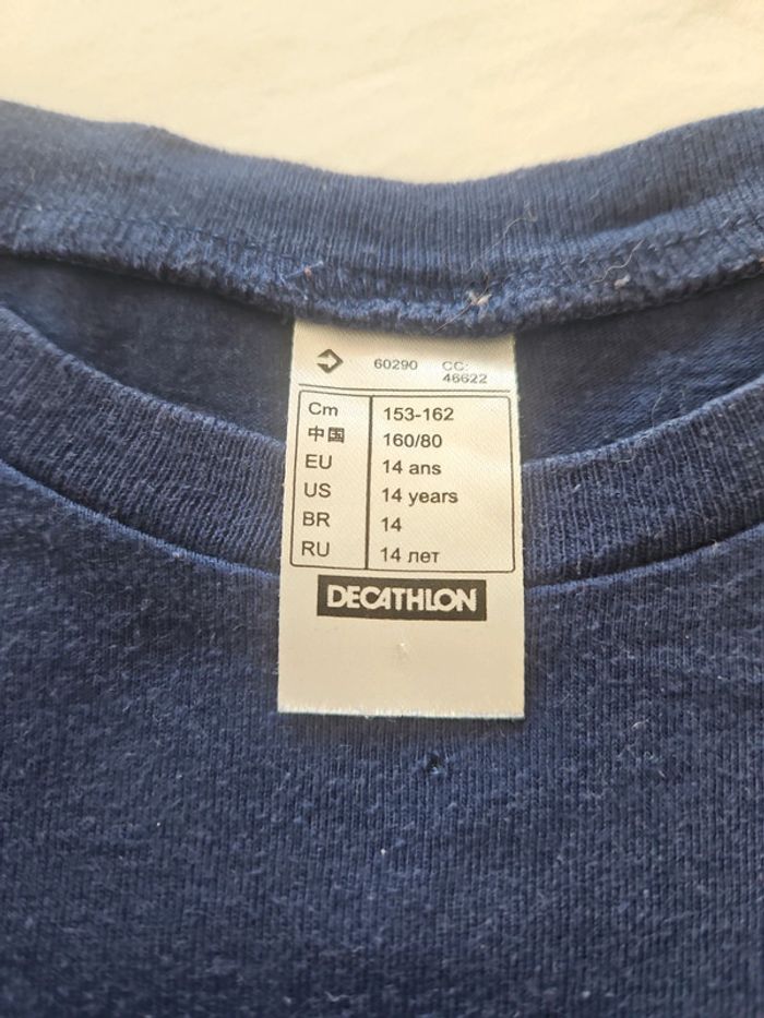 T-shirt bleu marine Decathlon- 14 ans - photo numéro 3