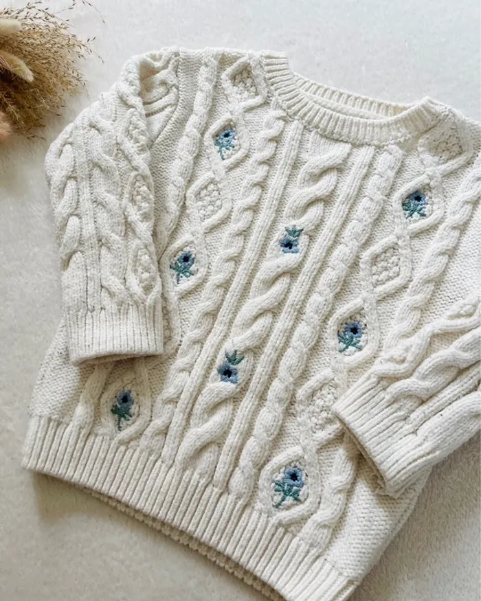 Pull en maille torsadé avec fleurs brodées 4/5 ans - Primark - photo numéro 3