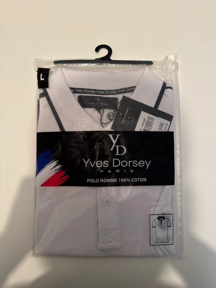 Polo Homme Neuf Yves Dorsey Paris - Blanc - Taille L - 100% Coton