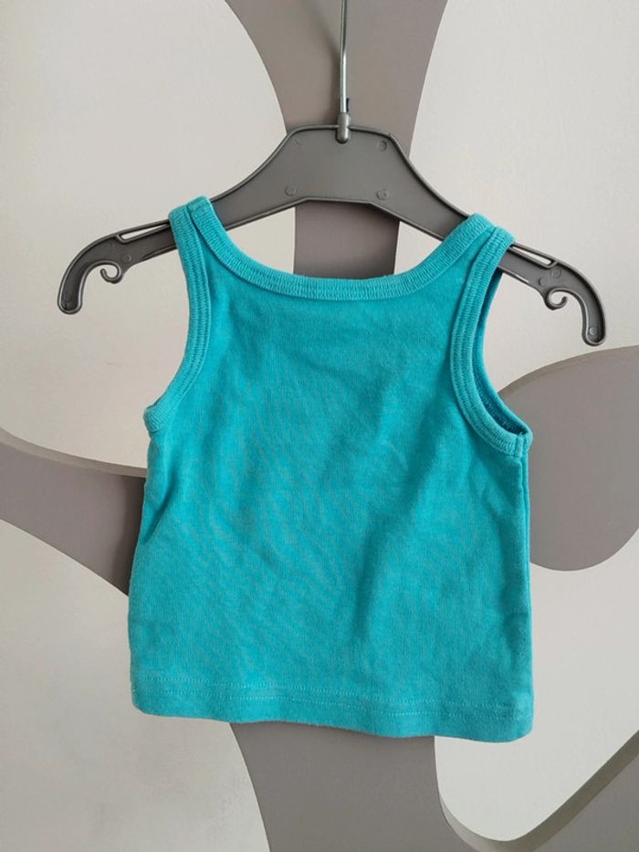 Débardeur à bretelles bleu Essentiel Wear by la cie taille 3 mois - photo numéro 2