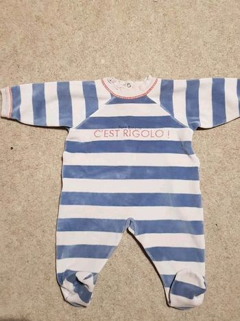 Pyjama velours petit bateau 3mois garçon