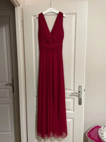 robe longue de cocktail rouge bordeaux