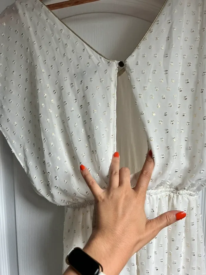 Robe Vintage love crème et or - photo numéro 3