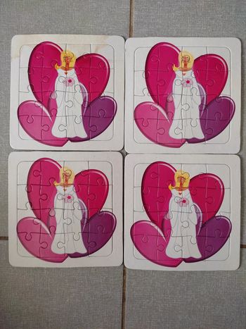 Lot de 4 puzzles mariée