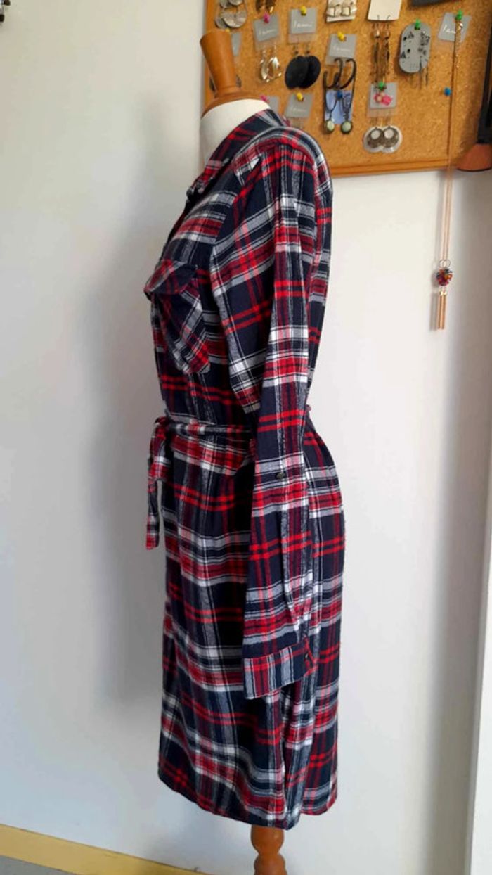 Robe chemise à carreaux manches longues Kiabi taille 42 - photo numéro 2