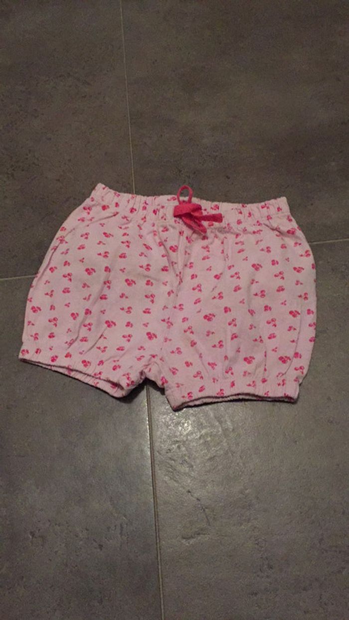 Short été rose et cerise taille 86 coton