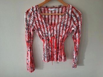 Tee-shirt manches longues transparent rouge Cache Cache taille 1