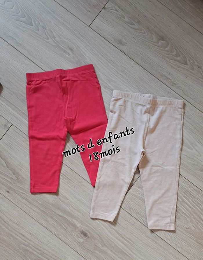 lot 2 leggings mots d enfants 18mois 👶
