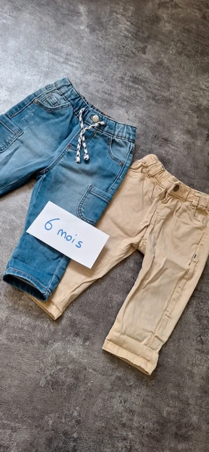 Lot de 2 pantalons garçon 6 mois