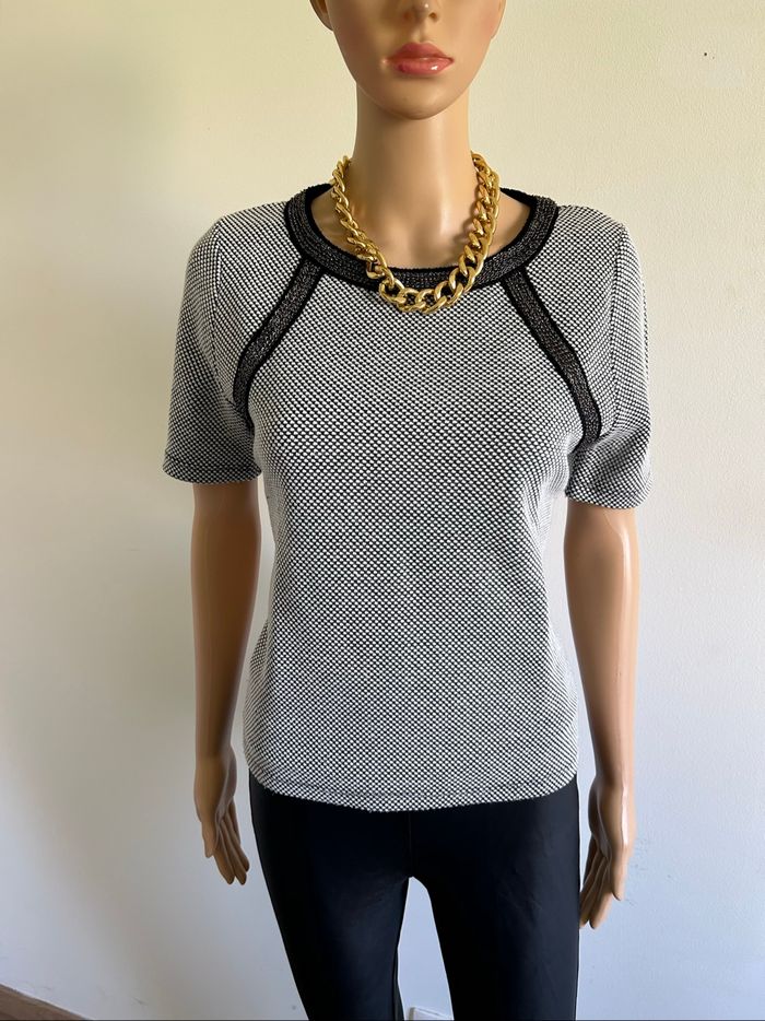Blouse noire et grise à manches courtes Morgan taille L bon état
