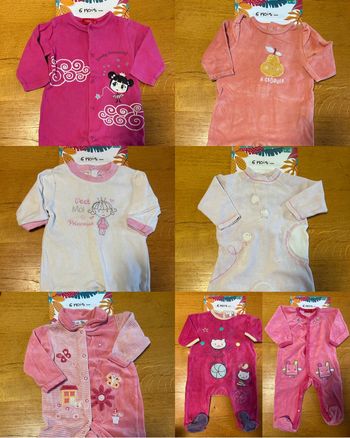 Lot de pyjamas fille - 7 pièces - 6 mois