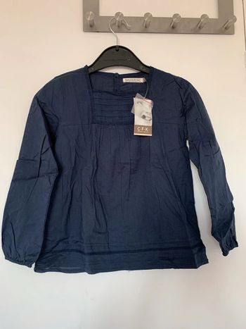 Blouse fille ample marine 8 ans Neuf