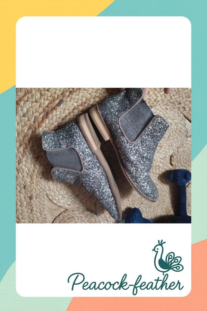 Bottines paillettes argentées Zara 36 - photo numéro 6